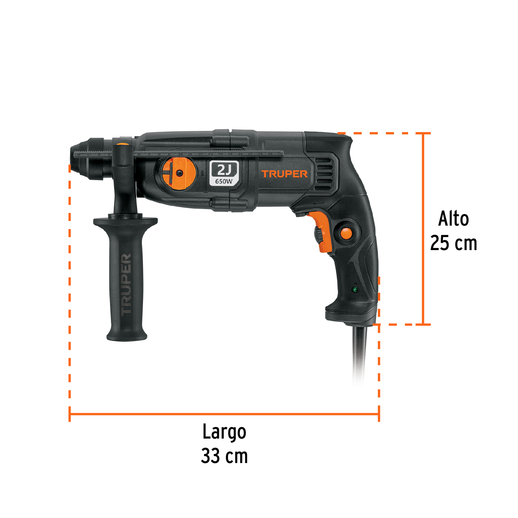 Rotomartillo SDS Plus 2 Joules 650 W, industrial, Truper - ROEL-20N / 16762 Rotomartillo SDS Plus 2 Joules 650 W, industrial, Truper - ROEL-20N / 16762