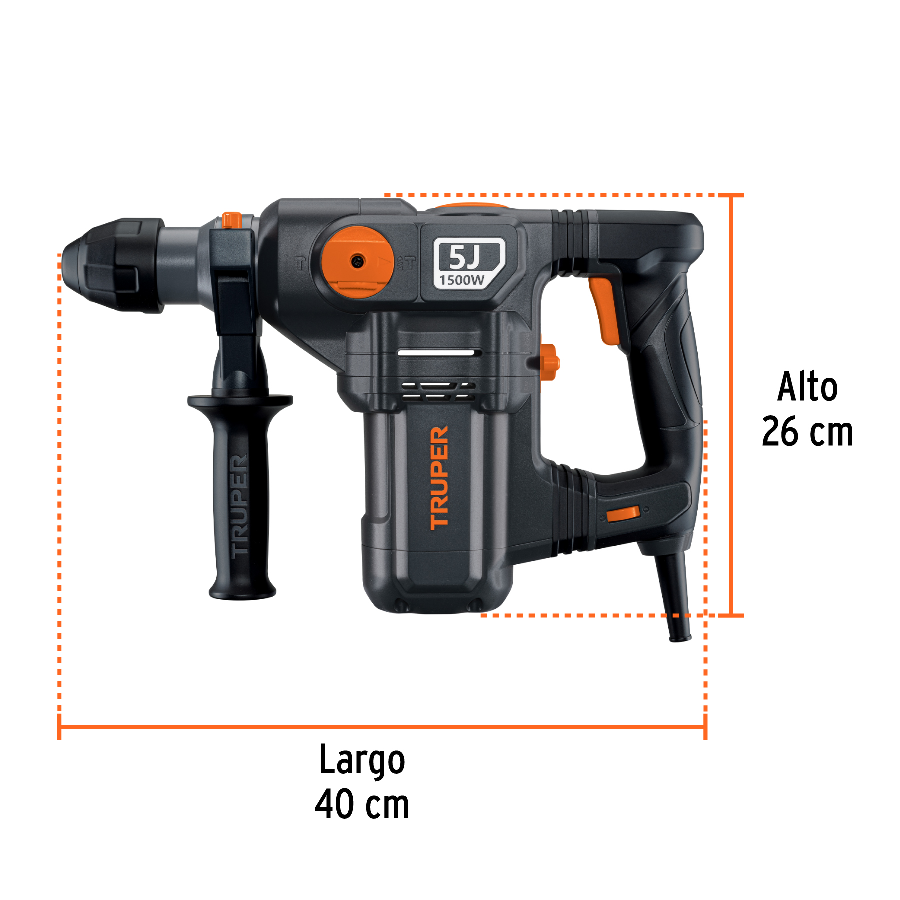 Rotomartillo SDS Plus 5 Joules 1500 W, industrial, Truper - ROEL-50N2 / 19320 Rotomartillo SDS Plus 5 Joules 1500 W, industrial, Truper - ROEL-50N2 / 19320