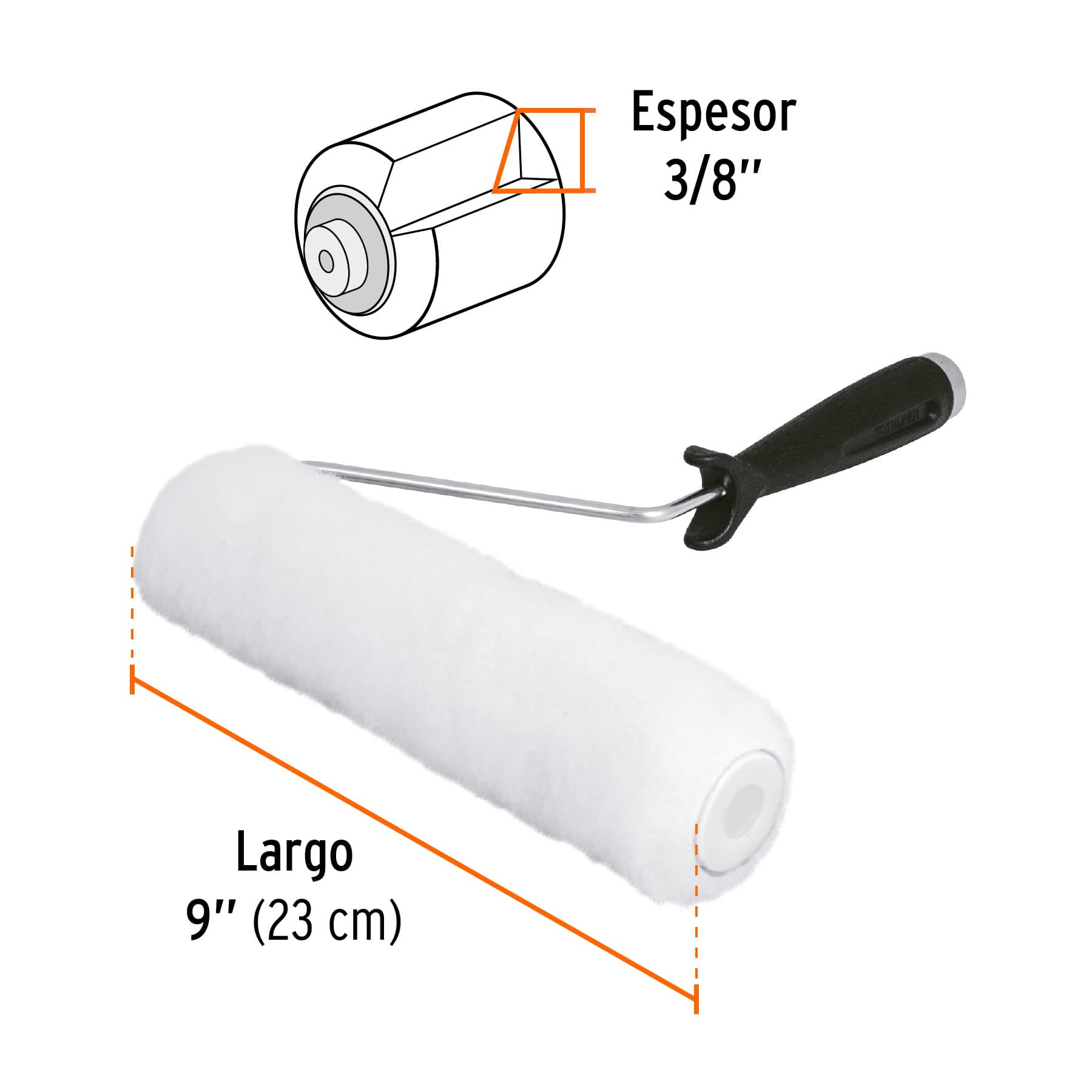 Rodillo para pintar, 9 x 3/8', superficies lisas - ROPI-910 / 13875 Rodillo para pintar, 9 x 3/8', superficies lisas - ROPI-910 / 13875