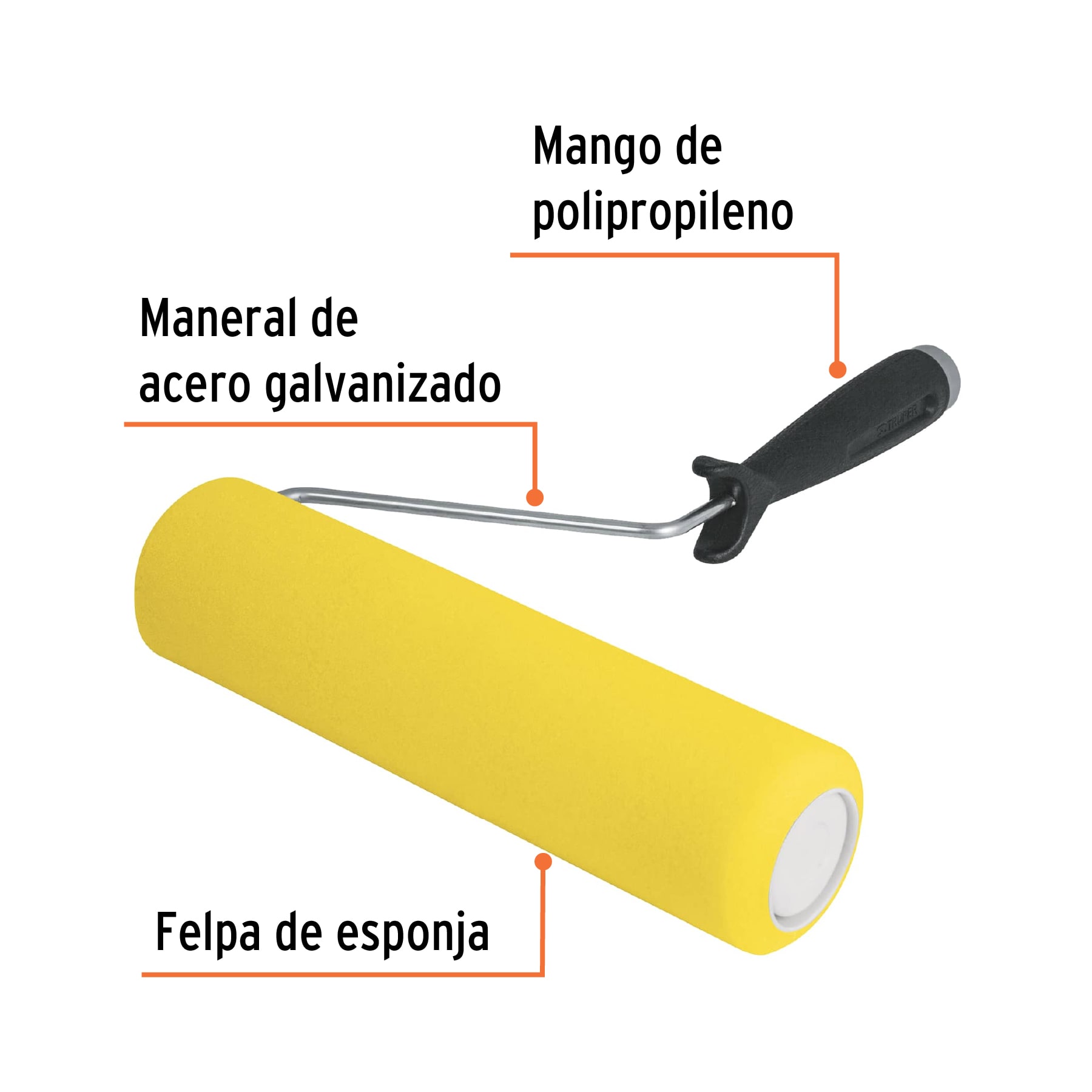 Rodillo para pintar, esponja 9 x 3/8', superficies lisas - ROPI-910E / 13841 Rodillo para pintar, esponja 9 x 3/8', superficies lisas - ROPI-910E / 13841