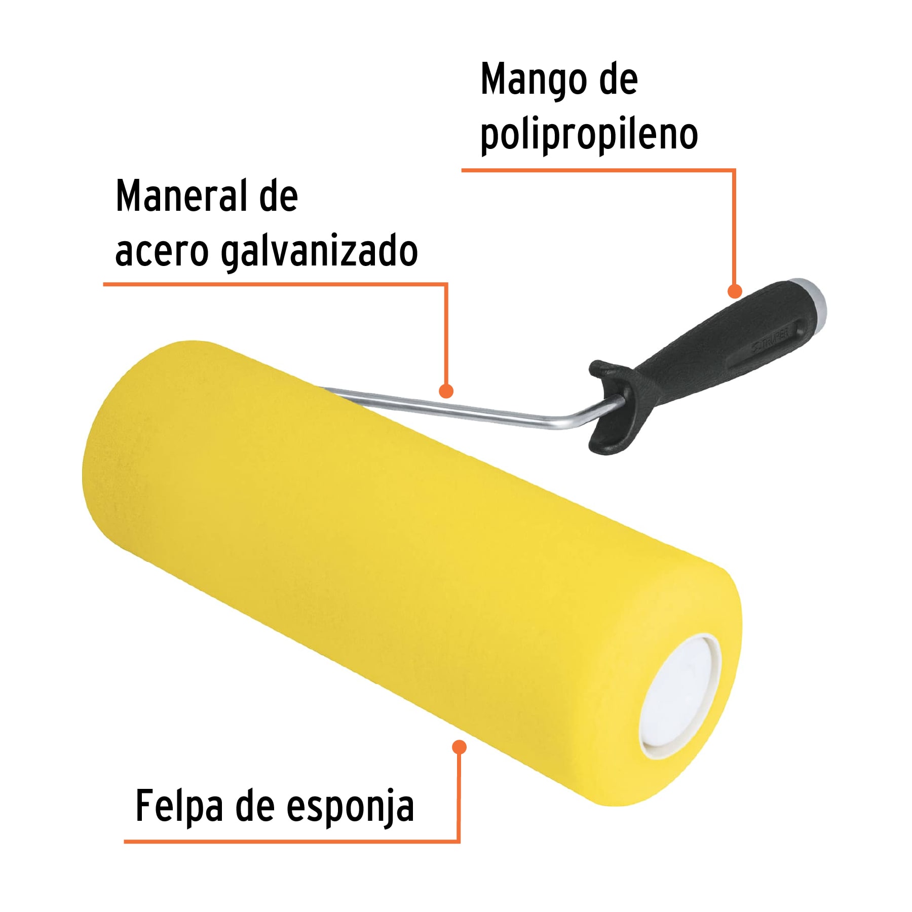 Rodillo para pintar, esponja 9 x 3/4', superficies rugosas - ROPI-920E / 13842