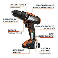 Rotomartillo compacto inalámbrico 3/8' 12 V, profesional - ROTI-12AC / 12793 Rotomartillo compacto inalámbrico 3/8' 12 V, profesional - ROTI-12AC / 12793