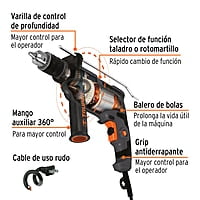 Rotomartillo 1/2' 700 W, industrial, Truper - ROTO-1/2N6 / 19457 Rotomartillo 1/2' 700 W, industrial, Truper - ROTO-1/2N6 / 19457