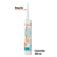 Silicón 100%, para baños y cocina, transparente - SIL-100BCT / 18565 Silicón 100%, para baños y cocina, transparente - SIL-100BCT / 18565