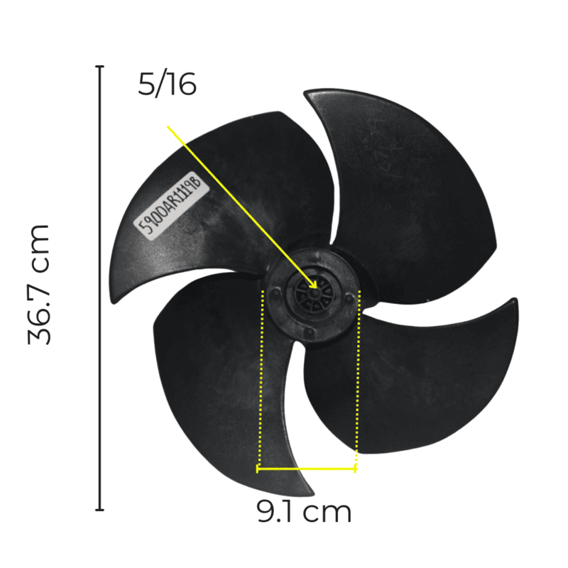 Aspa Para Minisplit, Condensador, Diametro Exterior 36.7 Cm, Altura 9.1 Cm, Flecha 5/16, Izquierda, 4 Hojas - 5900Ar1119B Aspa Para Minisplit, Condensador, Diametro Exterior 36.7 Cm, Altura 9.1 Cm, Flecha 5/16, Izquierda, 4 Hojas - 5900Ar1119B