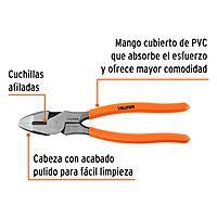 Pinza profesional p/electricista 8', alta palanca, mango PVC - T210-8 / 100138 Pinza profesional p/electricista 8', alta palanca, mango PVC - T210-8 / 100138
