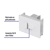 Toma de teléfono, 1.5 módulos, línea Española, color blanco - TE15-EB / 47056 Toma de teléfono, 1.5 módulos, línea Española, color blanco - TE15-EB / 47056