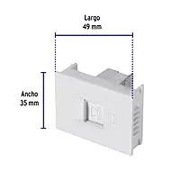 Toma de teléfono, 1.5 módulos, línea Española, color blanco - TE15-EB / 47056 Toma de teléfono, 1.5 módulos, línea Española, color blanco - TE15-EB / 47056