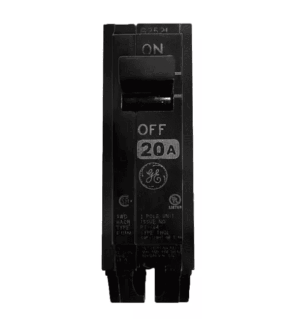 Interruptor Termomagnetico 1P, 20A, 120/240V (1") Thql1120, Ge
