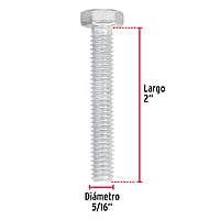 Bolsa con 80 tornillos 5/16' x 2' tipo máquina - TORM-5/16X2 / 44569 Bolsa con 80 tornillos 5/16' x 2' tipo máquina - TORM-5/16X2 / 44569