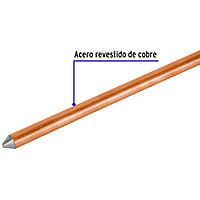 Varilla de acero cobrizado a tierra 1/2' de 1.5 m - VT-15 / 46124 Varilla de acero cobrizado a tierra 1/2' de 1.5 m - VT-15 / 46124