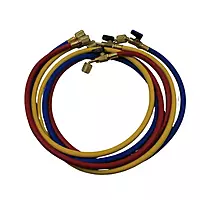 Juego de 3 Mangueras de Carga de Refrigerante con Valvulas de Seguridad, 800 PSI, 180 CM de Longitud, 1/4"-1/4"(Y), 1/4"-5/16"®, 1/4"-5/16"(B) - WIP-MRH-1SV Juego de 3 Mangueras de Carga de Refrigerante con Valvulas de Seguridad, 800 PSI, 180 CM de Longitud, 1/4"-1/4"(Y), 1/4"-5/16"®, 1/4"-5/16"(B) - WIP-MRH-1SV