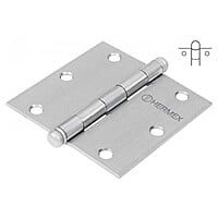 Bisagra cuadrada 2', acero cromo mate, redonda - BC-203R / 43254 Bisagra cuadrada 2', acero cromo mate, redonda - BC-203R / 43254