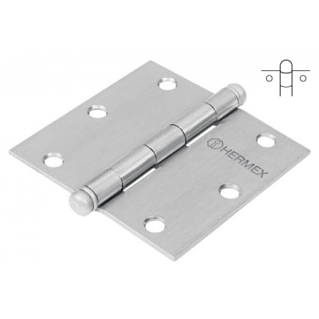 Bisagra cuadrada 2', acero cromo mate, redonda - BC-203R / 43254 Bisagra cuadrada 2', acero cromo mate, redonda - BC-203R / 43254
