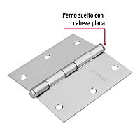 Bisagra cuadrada 3-1/2', acero cromo mate,plana,Hermex Basic - BC-353PP / 23688 Bisagra cuadrada 3-1/2', acero cromo mate,plana,Hermex Basic - BC-353PP / 23688
