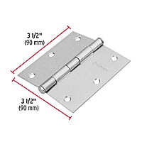 Bisagra cuadrada 3-1/2', acero cromo mate,plana,Hermex Basic - BC-353PP / 23688 Bisagra cuadrada 3-1/2', acero cromo mate,plana,Hermex Basic - BC-353PP / 23688