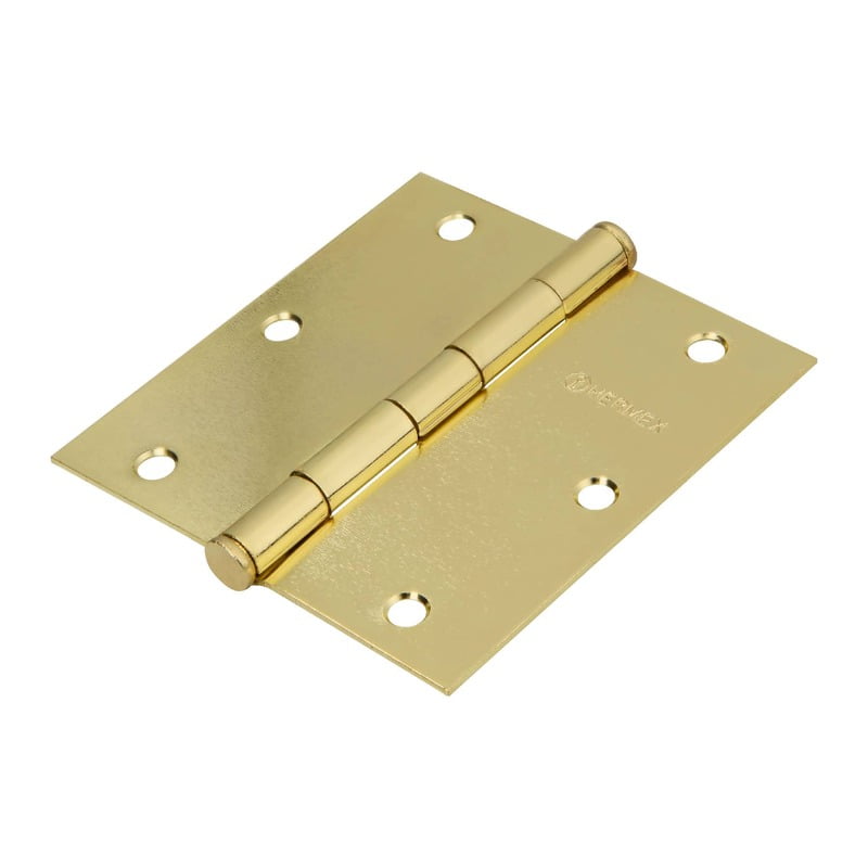 Bisagra cuadrada 3-1/2', acero latonado, plana, Hermex Basic - BC-351PP / 23685 Bisagra cuadrada 3-1/2', acero latonado, plana, Hermex Basic - BC-351PP / 23685