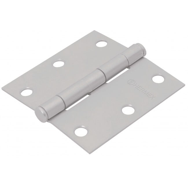 Bisagra cuadrada 3', acero cromo mate, plana, Hermex Basic - BC-303PP / 23687 Bisagra cuadrada 3', acero cromo mate, plana, Hermex Basic - BC-303PP / 23687