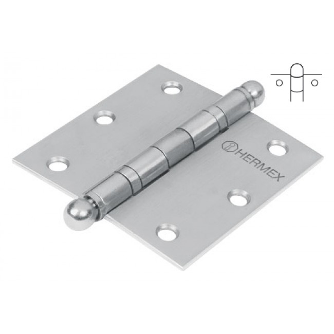Bisagra cuadrada 4', acero inoxidable, redonda - BC-404R / 43224 Bisagra cuadrada 4', acero inoxidable, redonda - BC-404R / 43224