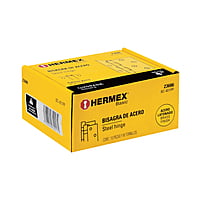 Bisagra cuadrada, 4', acero latonado, plana, Hermex Basic - BC-401PP / 23686 Bisagra cuadrada, 4', acero latonado, plana, Hermex Basic - BC-401PP / 23686