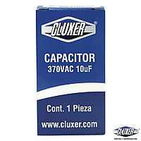 Capacitor de Trabajo, 10Mf, 370VAC +-5%, 50/60Hz, Cluxer - CXC37010 Capacitor de Trabajo, 10Mf, 370VAC +-5%, 50/60Hz, Cluxer - CXC37010