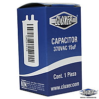 Capacitor de Trabajo, 15Mf, 370VAC +-5%, 50/60Hz, Cluxer 10832 - CXC37015 Capacitor de Trabajo, 15Mf, 370VAC +-5%, 50/60Hz, Cluxer 10832 - CXC37015