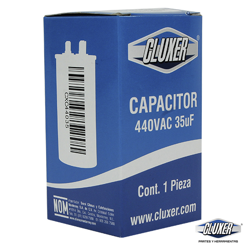 Capacitor De Trabajo, 35Mf, 440Vac +-5%, 50/60Hz / Cluxer - CXC44035 Capacitor De Trabajo, 35Mf, 440Vac +-5%, 50/60Hz / Cluxer - CXC44035