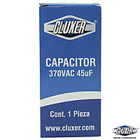 Capacitor de Trabajo, 45Mf, 370VAC +-5%, 50/60Hz, Cluxer CXC37045 Capacitor de Trabajo, 45Mf, 370VAC +-5%, 50/60Hz, Cluxer CXC37045
