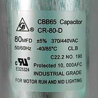 Capacitor de Trabajo 80Mfd 370/440V GB - CR-80-D Capacitor de Trabajo 80Mfd 370/440V GB - CR-80-D