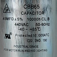Capacitor De Trabajo Redondo 45 Mfd 440 Vac- C4-R-45 Capacitor De Trabajo Redondo 45 Mfd 440 Vac- C4-R-45