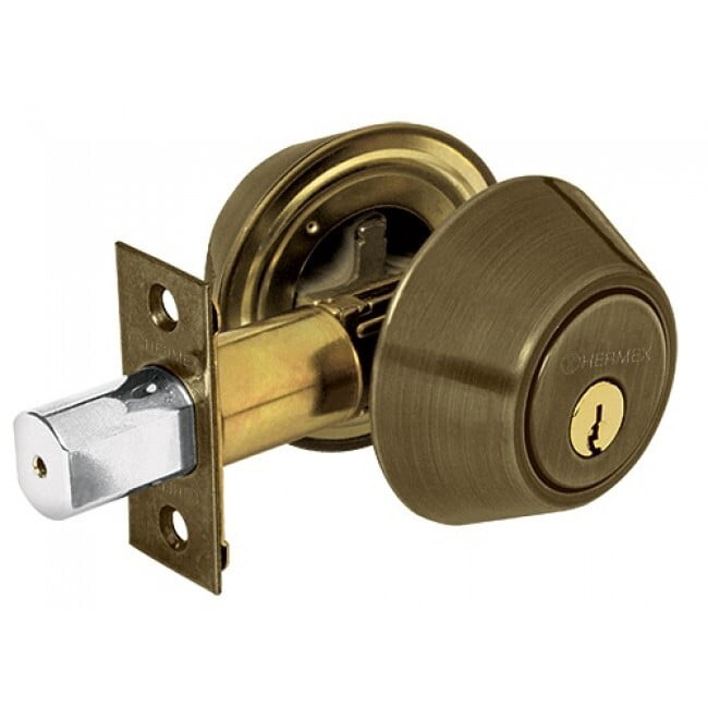 Cerrojo latón antiguo, llave-llave, Hermex Basic - CERO-22P / 23612