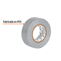 Cinta de aislar de 18 m x 19 mm, gris, Truper - M-33G / 12507