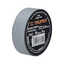 Cinta de aislar de 9 m x 19 mm, gris, Truper - M-22G / 13516