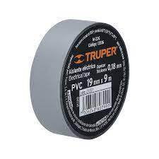 Cinta de aislar de 9 m x 19 mm, gris, Truper - M-22G / 13516 Cinta de aislar de 9 m x 19 mm, gris, Truper - M-22G / 13516