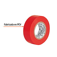 Cinta de aislar de 9 m x 19 mm, roja, Truper - M-22R / 13513 Cinta de aislar de 9 m x 19 mm, roja, Truper - M-22R / 13513
