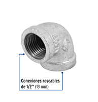 Codo 90°, acero galvanizado, 1/2' - CG-501 / 47557 Codo 90°, acero galvanizado, 1/2' - CG-501 / 47557