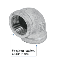 Codo 90°, acero galvanizado, 3/4' - CG-502 / 47558 Codo 90°, acero galvanizado, 3/4' - CG-502 / 47558