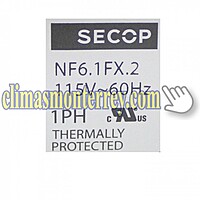Compresor Danfoss Secop 1/5 Hp, 115V, R-134A, Nf6.1Fx.2 - 105G5638 Compresor Danfoss Secop 1/5 Hp, 115V, R-134A, Nf6.1Fx.2 - 105G5638