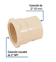 Conector hembra CPVC 2' - CPVC-606 / 48958 Conector hembra CPVC 2' - CPVC-606 / 48958