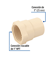Conector Hembra de CPVC 1' - CPVC-603 / 45103 Conector Hembra de CPVC 1' - CPVC-603 / 45103
