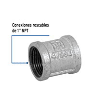 Cople reforzado, acero galvanizado, 1' - CG-203 / 47552 Cople reforzado, acero galvanizado, 1' - CG-203 / 47552