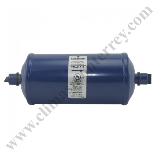 Filtro Deshidratador Linea De Liquido Sellado 5/8 Soldable Cap. 7.5 Ton. Emerson - Td-415S Filtro Deshidratador Linea De Liquido Sellado 5/8 Soldable Cap. 7.5 Ton. Emerson - Td-415S