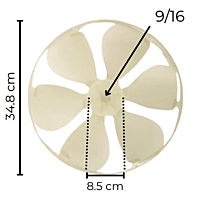 Aspa Para Ventana Macc1211J Largo 34.8cm Ancho Aro 8.5cm Flecha 9/16 Rotacion CCW-Derecha 6 Hojas Macc1211J - 10331155 Aspa Para Ventana Macc1211J Largo 34.8cm Ancho Aro 8.5cm Flecha 9/16 Rotacion CCW-Derecha 6 Hojas Macc1211J - 10331155