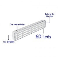 Lámpara de emergencia recargable 300 lm, 60 LED - LAE-60 / 43008 Lámpara de emergencia recargable 300 lm, 60 LED - LAE-60 / 43008