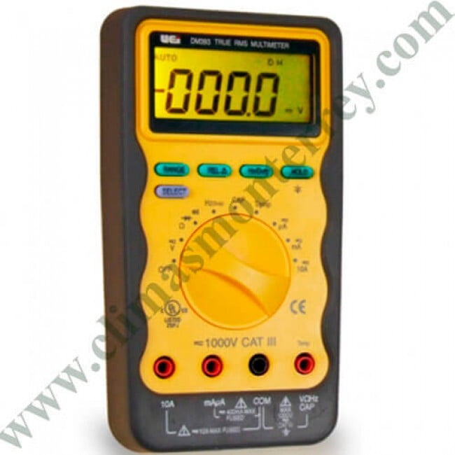 Multimetro Digital Con Volts Y Amps Con Valor Eficaz Verdadero - Dm393 Multimetro Digital Con Volts Y Amps Con Valor Eficaz Verdadero - Dm393