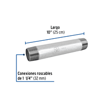 Niple, acero galvanizado, 1-1/4 x 10', cedula 40 - CG-434 / 48833 Niple, acero galvanizado, 1-1/4 x 10', cedula 40 - CG-434 / 48833