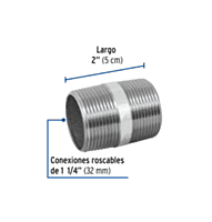 Niple, acero galvanizado, 1-1/4 x 2', cedula 40 - CG-429 / 48828