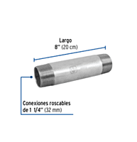 Niple, acero galvanizado, 1-1/4 x 8', cedula 40 - CG-433 / 48832 Niple, acero galvanizado, 1-1/4 x 8', cedula 40 - CG-433 / 48832