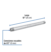 Niple, acero galvanizado, 1/2 x 10', cedula 40 - CG-421 / 48820 Niple, acero galvanizado, 1/2 x 10', cedula 40 - CG-421 / 48820