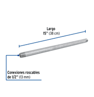 Niple, acero galvanizado, 1/2 x 15', cedula 40 - CG-422 / 48821 Niple, acero galvanizado, 1/2 x 15', cedula 40 - CG-422 / 48821
